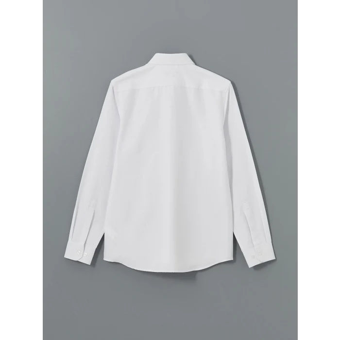 LCW BUSINESS Beyaz Büyük Beden Slim Fit Uzun Kollu Oxford Erkek Gömlek