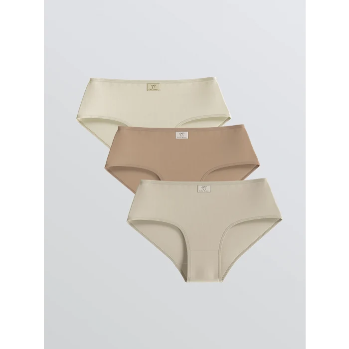 LCW Kids Bej Basic Kız Çocuk Külot 3lü