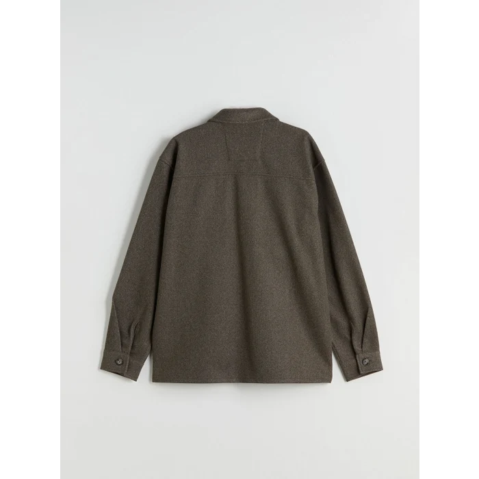 LCW Vision Yeşil Regular Fit Uzun Kollu Kaşe Erkek Gömlek Ceket