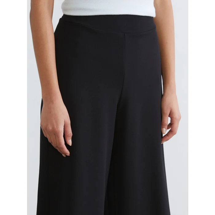 LCW Modest Siyah Beli Lastikli Geniş Paça Kadın Pantolon