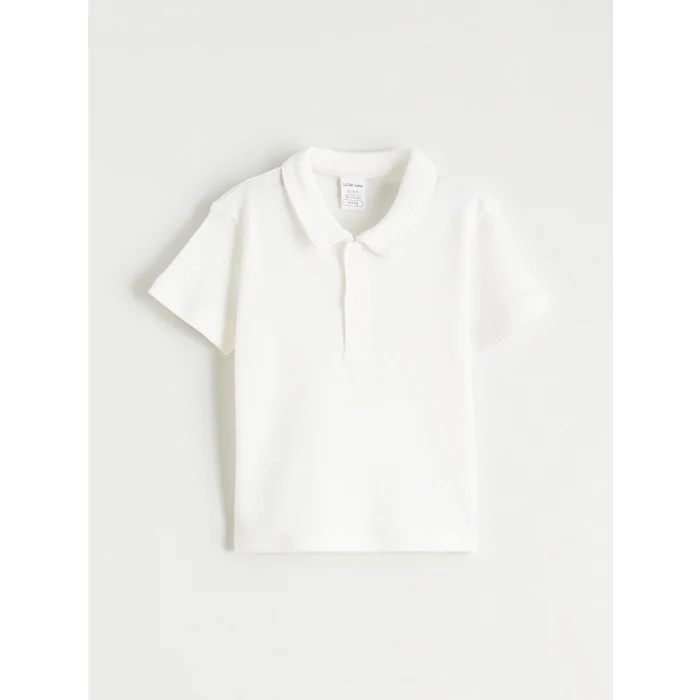 LCW baby Ekru Polo Yaka Erkek Bebek Tişört Ve Askılı Pantolon 2li