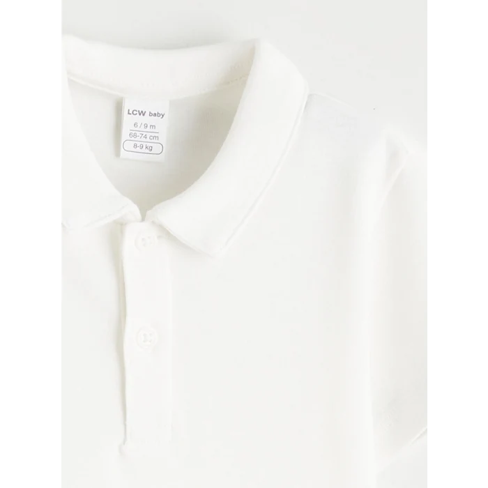 LCW baby Ekru Polo Yaka Erkek Bebek Tişört Ve Askılı Pantolon 2li