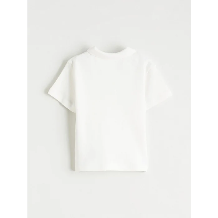 LCW baby Ekru Polo Yaka Erkek Bebek Tişört Ve Askılı Pantolon 2li