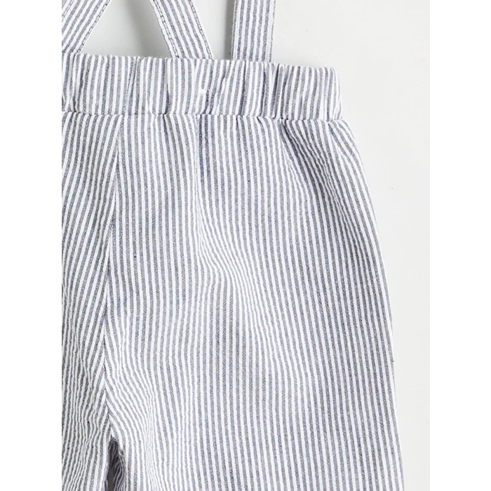 LCW baby Ekru Polo Yaka Erkek Bebek Tişört Ve Askılı Pantolon 2li