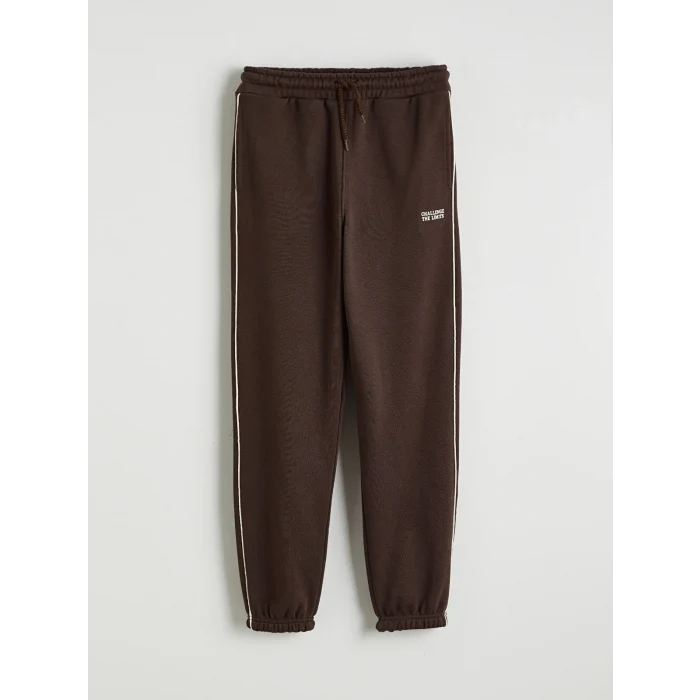 LCW Kids Kahverengi Beli Lastikli Erkek Çocuk Kalın Eşofman Altı