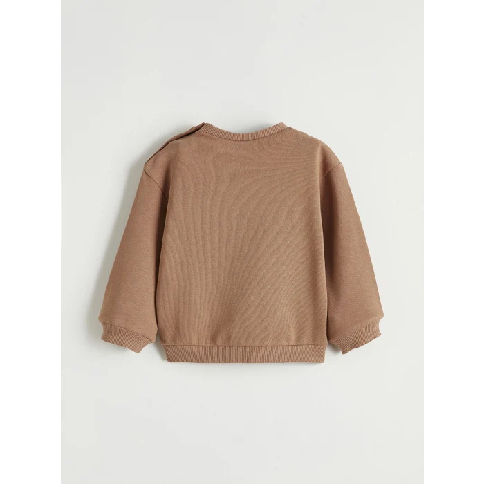 LCW baby Kahverengi Baskılı Erkek Bebek Sweatshirt