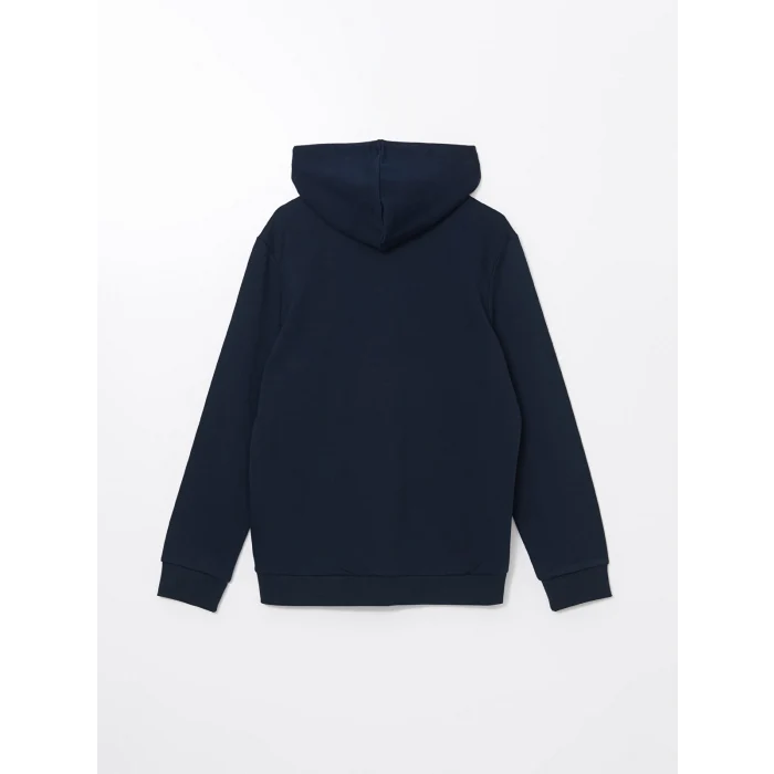LCWAIKIKI Classic Lacivert Kapüşonlu Uzun Kollu Erkek Fermuarlı Sweatshirt
