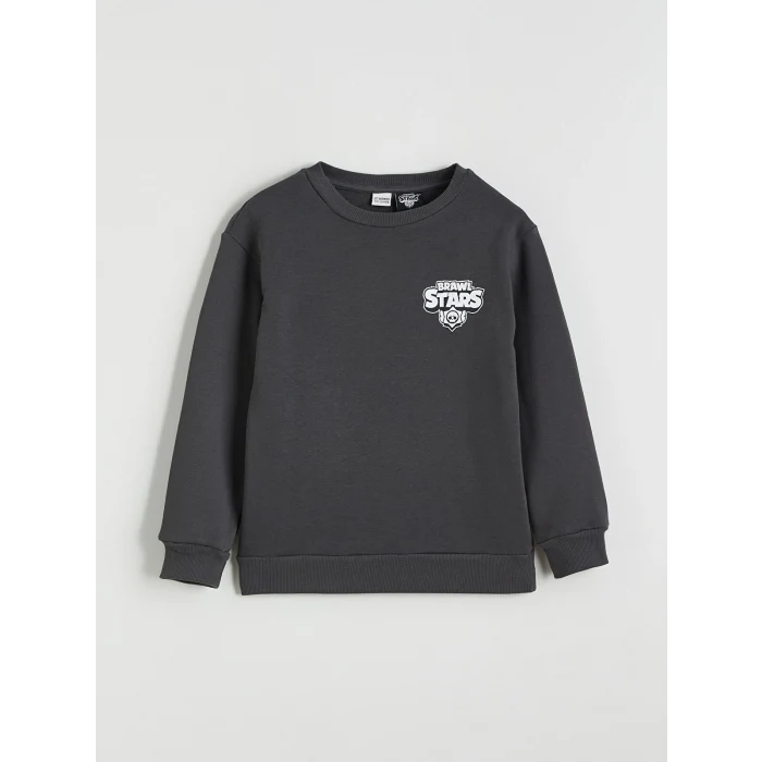 LCW Kids Antrasit Brawl Stars Baskılı Erkek Çocuk Kalın Sweatshirt