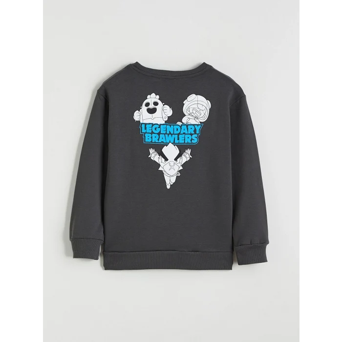 LCW Kids Antrasit Brawl Stars Baskılı Erkek Çocuk Kalın Sweatshirt