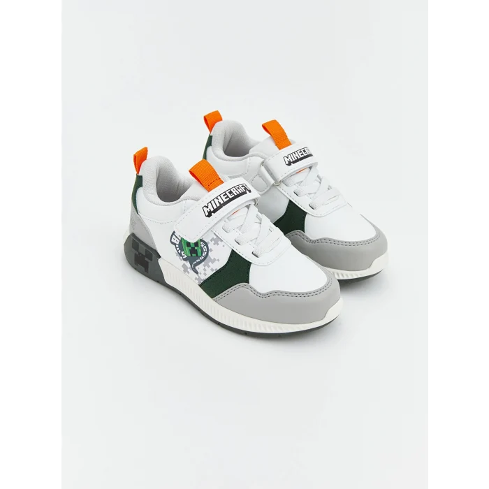 LCW STEPS Beyaz Minecraft Baskılı Erkek Çocuk Spor Ayakkabı