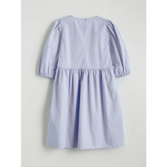 LCW Kids Mavi Fiyonk Detaylı Kız Çocuk Elbise