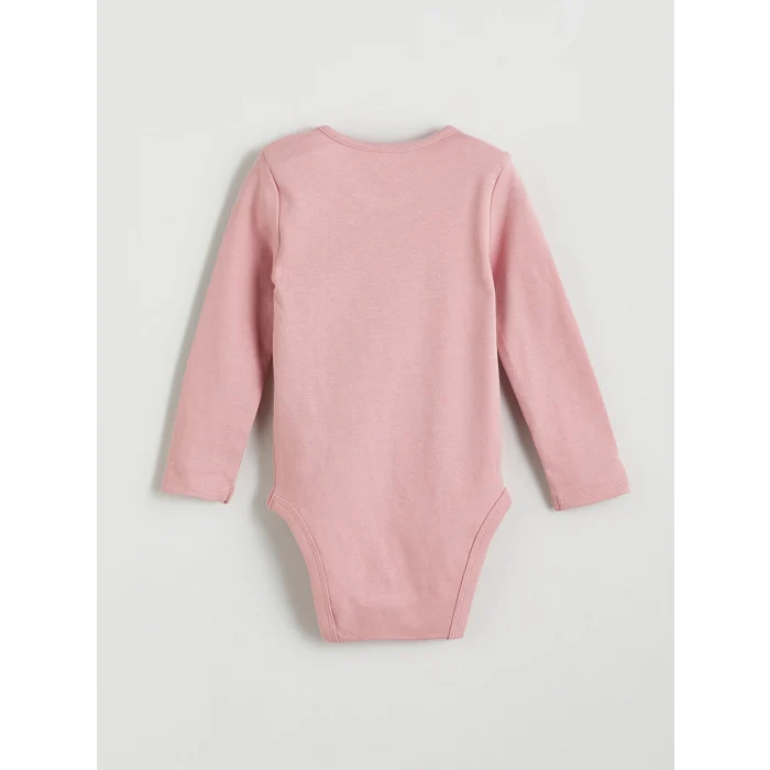 LCW baby Pembe Kalp ve Ayıcık Baskılı Kız Uzun Kollu Kız Bebek Çıtçıtlı Body 2li