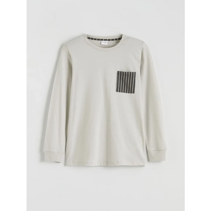 LCW Kids Gri Bisiklet Yaka Erkek Çocuk Pijama Takımı