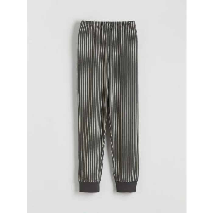 LCW Kids Gri Bisiklet Yaka Erkek Çocuk Pijama Takımı