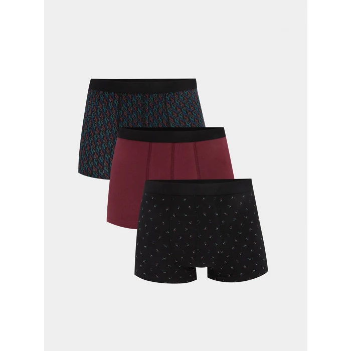 LC WAIKIKI Siyah Standart Kalıp Pamuklu Esnek Erkek Boxer 3lü