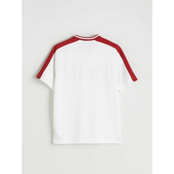 XSIDE Ekru V Yaka Kısa Kollu Baskılı Erkek Tişört