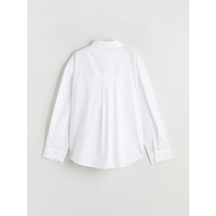 LCW Kids Beyaz Dantel Detaylı Kız Çocuk Gömlek