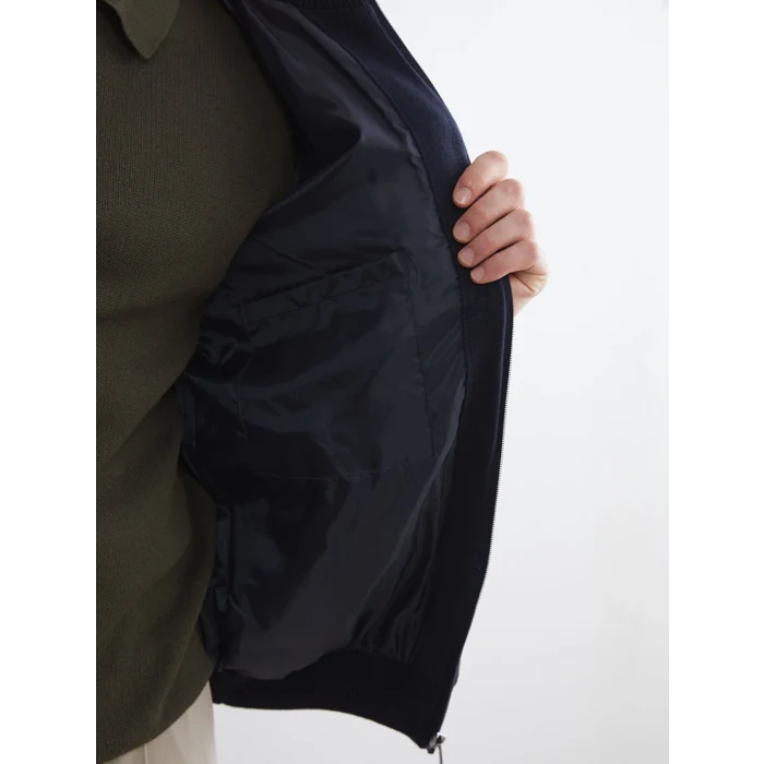 LCWAIKIKI Classic Lacivert Standart Kalıp Dik Yaka Erkek Triko Hırka