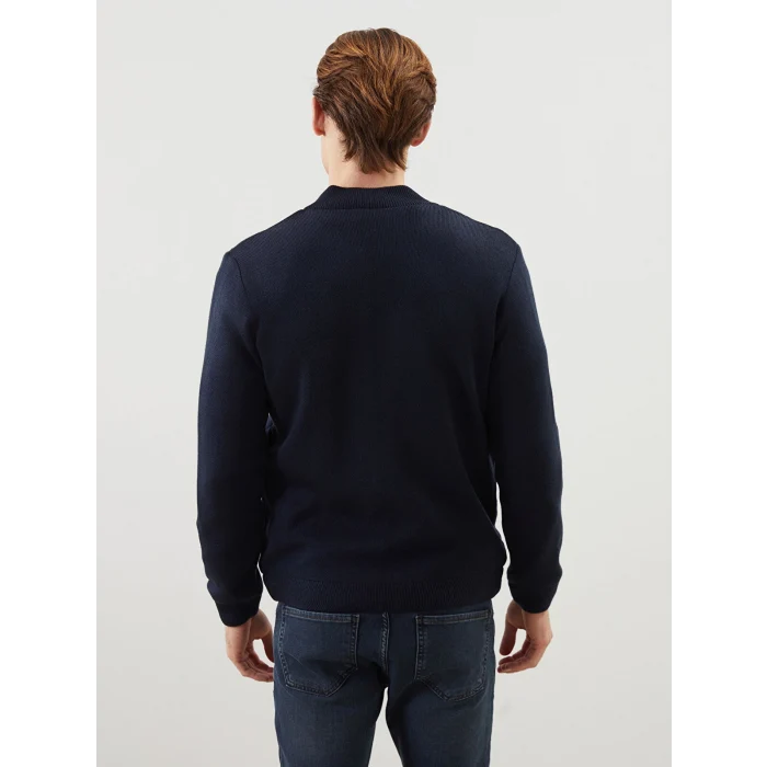 LCWAIKIKI Classic Lacivert Standart Kalıp Dik Yaka Erkek Triko Hırka