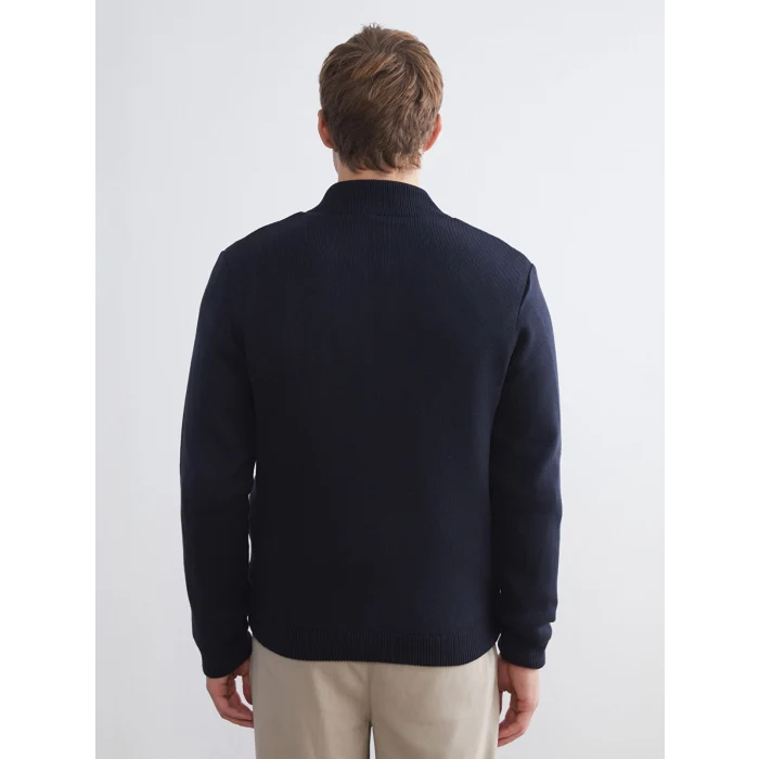 LCWAIKIKI Classic Lacivert Standart Kalıp Dik Yaka Erkek Triko Hırka