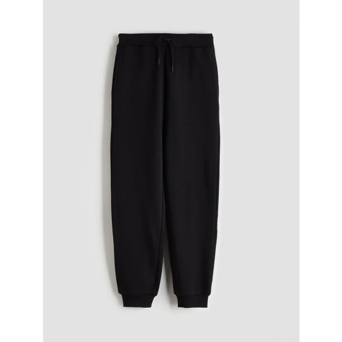 LCW Kids Siyah Beli Lastikli Kız Çocuk Kalın Jogger Eşofman Altı