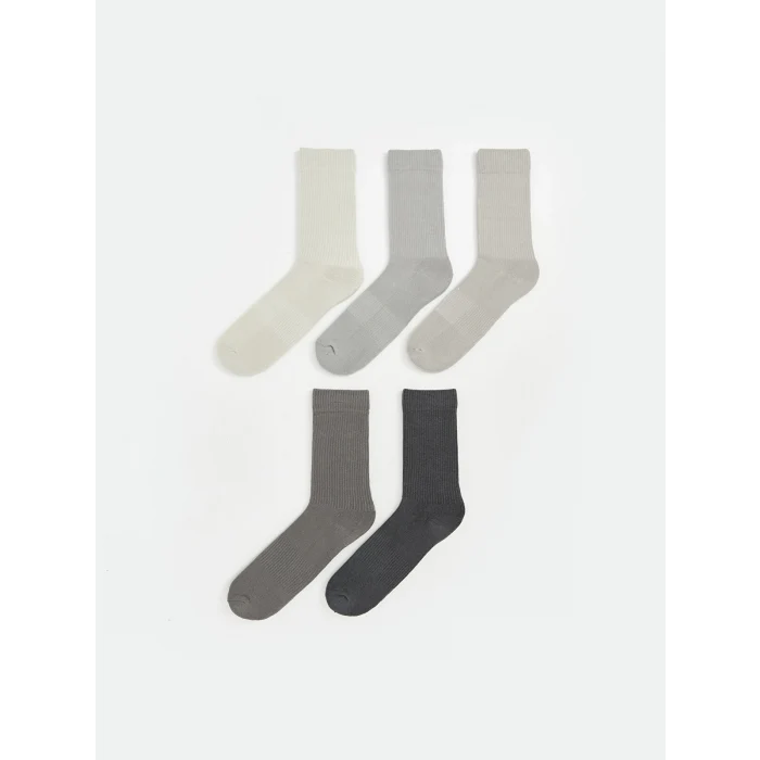 LCW ACCESSORIES Gri Erkek Soket Havlu Çorap 5li