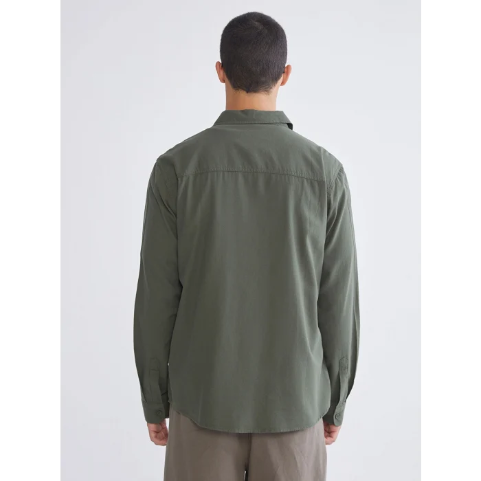 XSIDE Haki Regular Fit Gabardin Erkek Gömlek