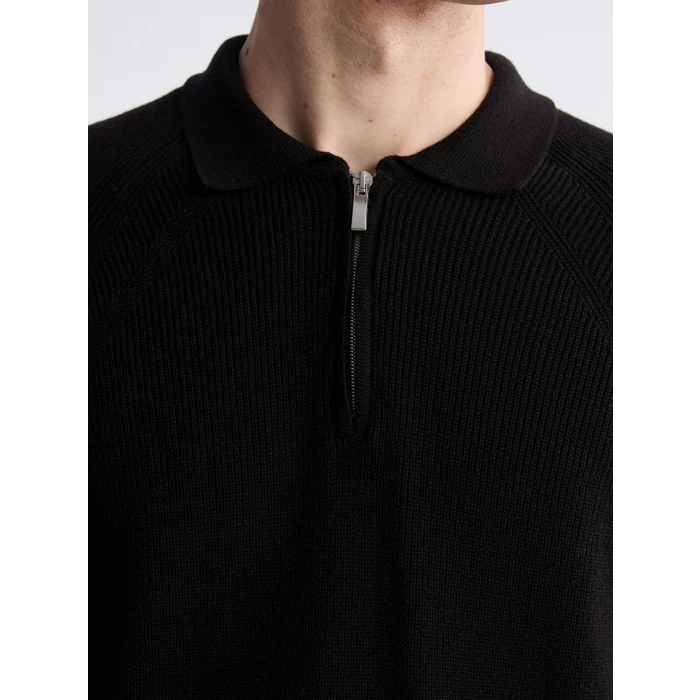 SOUTHBLUE Siyah Polo Yaka Erkek Triko Kazak