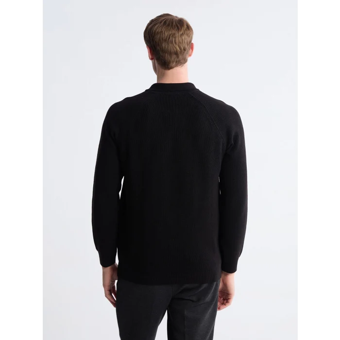 SOUTHBLUE Siyah Polo Yaka Erkek Triko Kazak