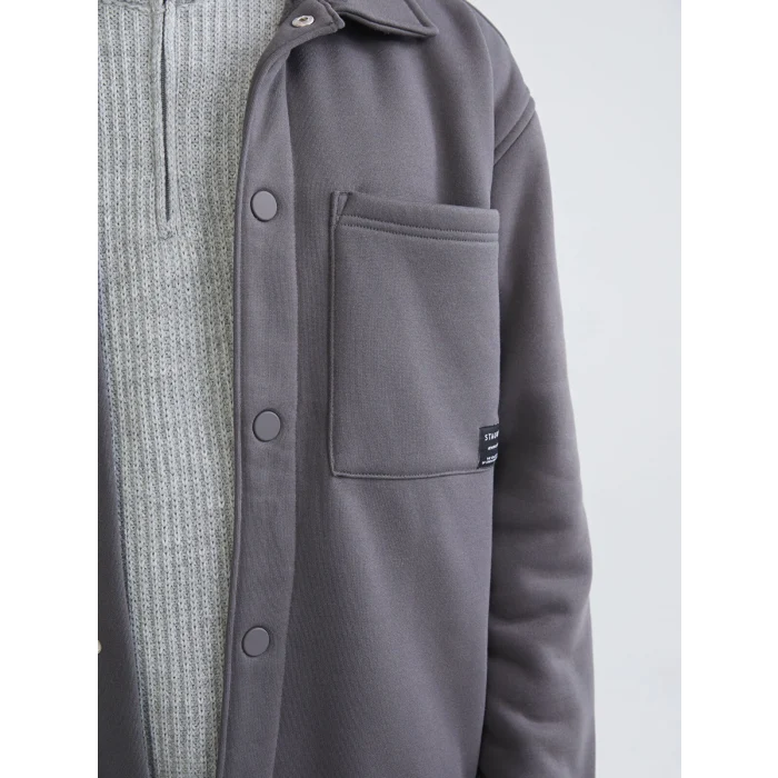 XSIDE Antrasit Rahat Kalıp Erkek Gömlek Ceket