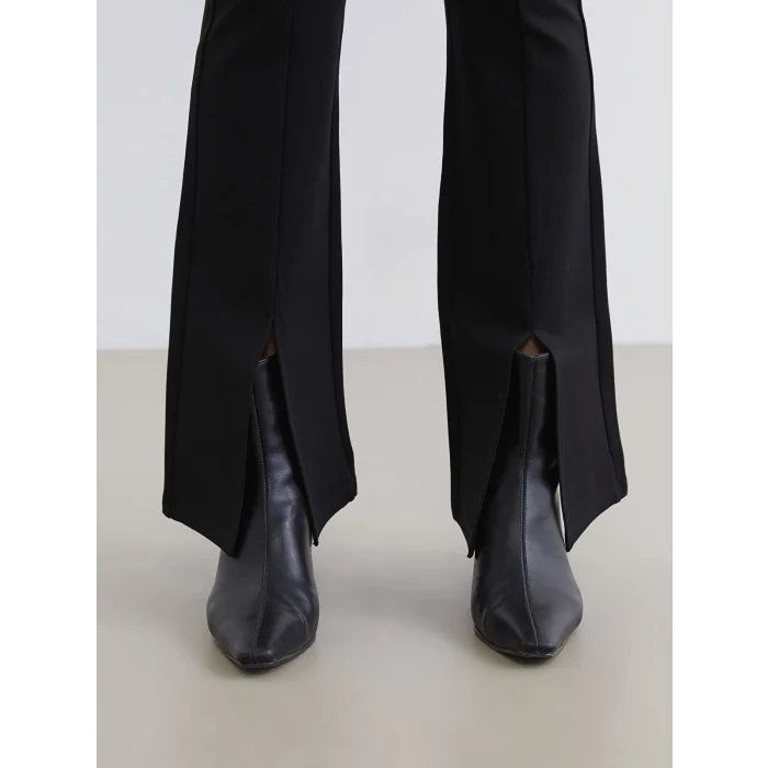 LCW Vision Siyah Yüksek Bel İspanyol Paça Kadın Tayt Pantolon