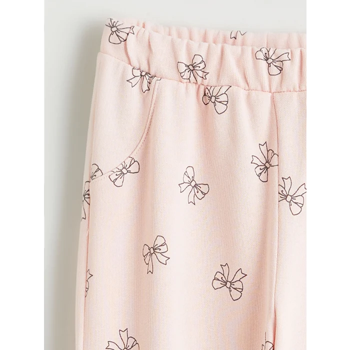 LCW baby Pembe Fiyonk Baskılı Kız Bebek Jogger Eşofman Altı