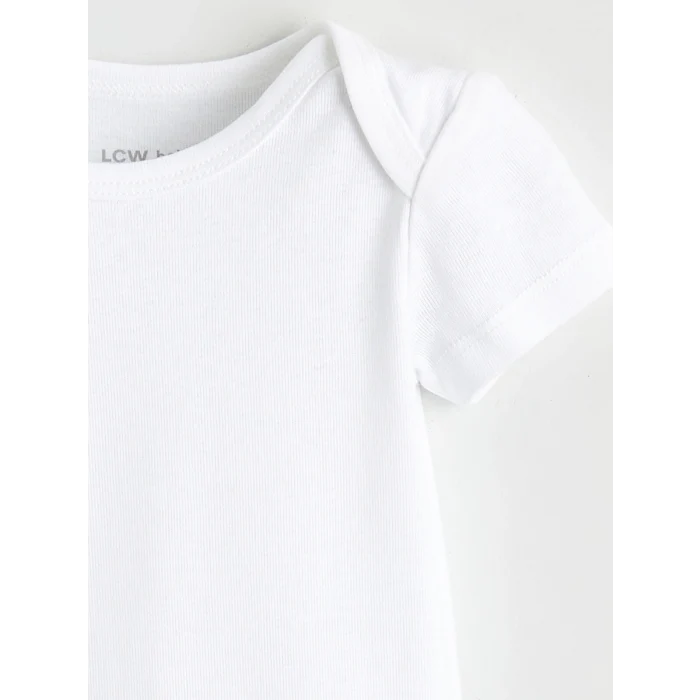 LCW baby Ekru Basic Unisex Bebek Çıtçıtlı Bodysuit