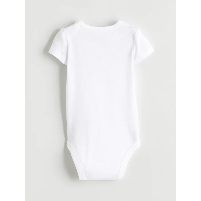 LCW baby Ekru Basic Unisex Bebek Çıtçıtlı Bodysuit