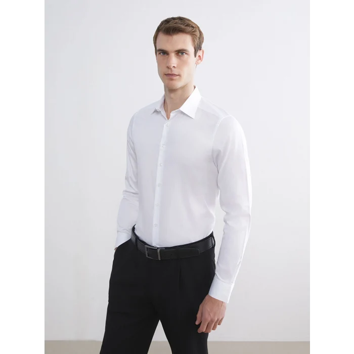 LCW BUSINESS Beyaz Slim Fit Uzun Kollu Erkek Gömlek