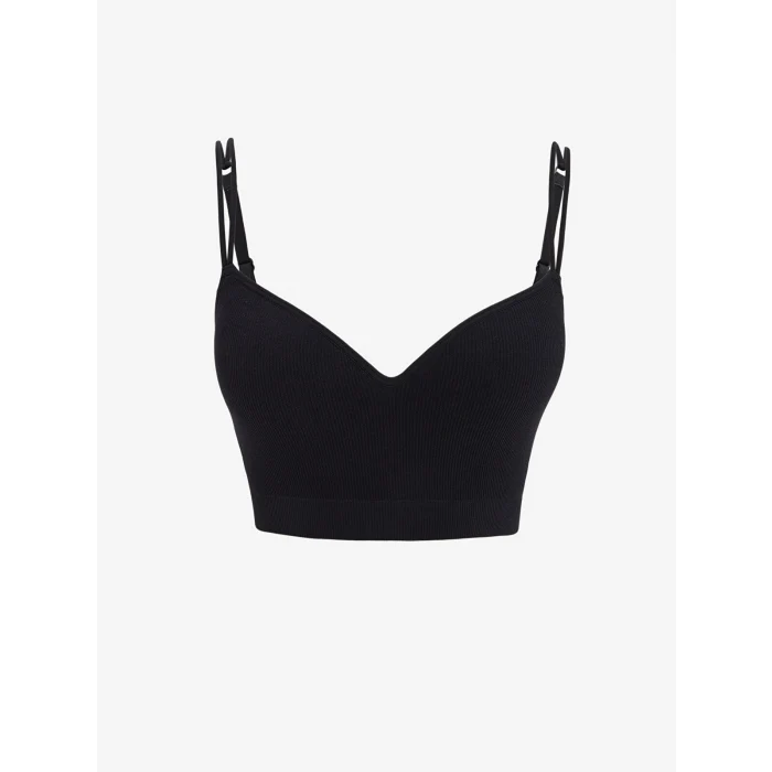 LCW DREAM Siyah Balensiz Dolgusuz Düz Tişört Sütyen