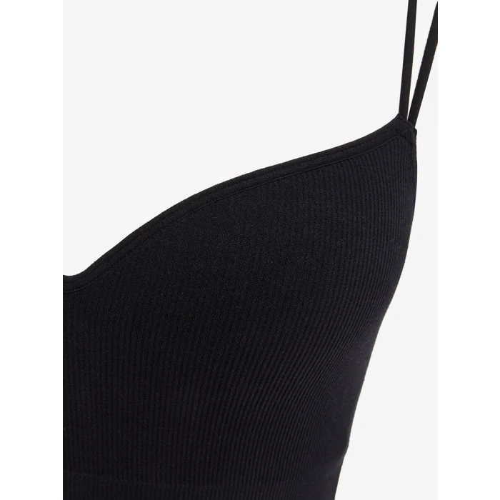 LCW DREAM Siyah Balensiz Dolgusuz Düz Tişört Sütyen