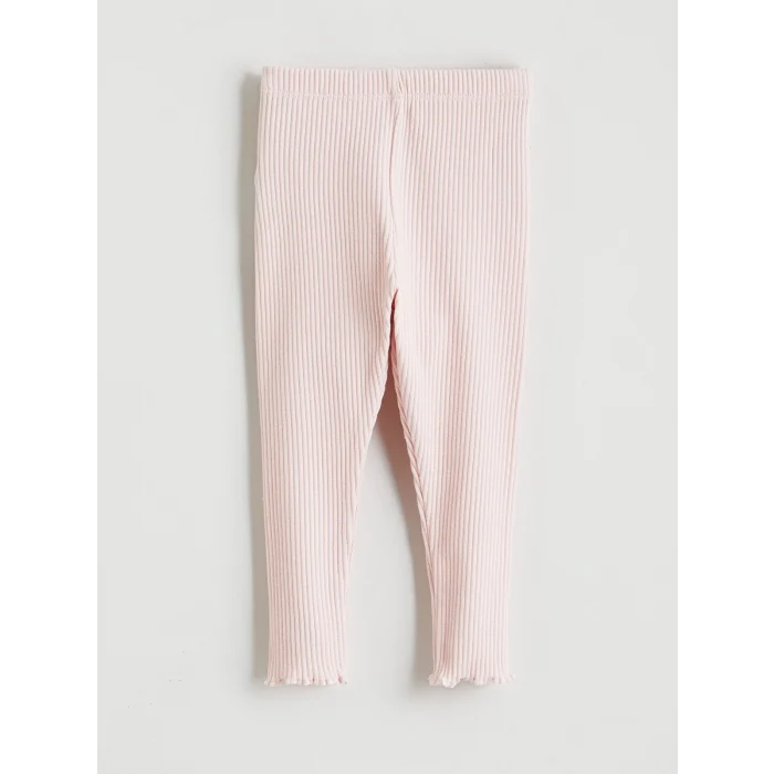 LCW baby Pembe Bebe Yaka Kız Bebek Sweatshirt ve Tayt