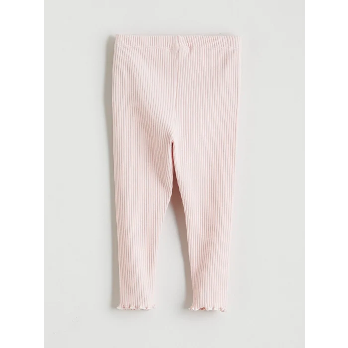 LCW baby Pembe Bebe Yaka Kız Bebek Sweatshirt ve Tayt