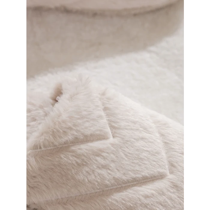 LCW STEPS Bej Nakışlı Pelüş Kadın Ev Terliği