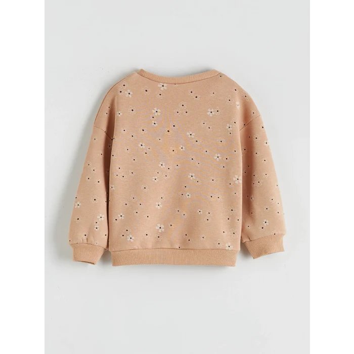 LCW Kids Bej Bisiklet Yaka Kız Çocuk Sweatshirt ve Pantolon