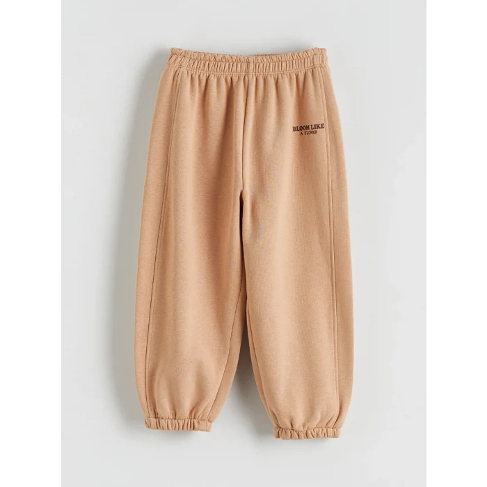 LCW Kids Bej Bisiklet Yaka Kız Çocuk Sweatshirt ve Pantolon