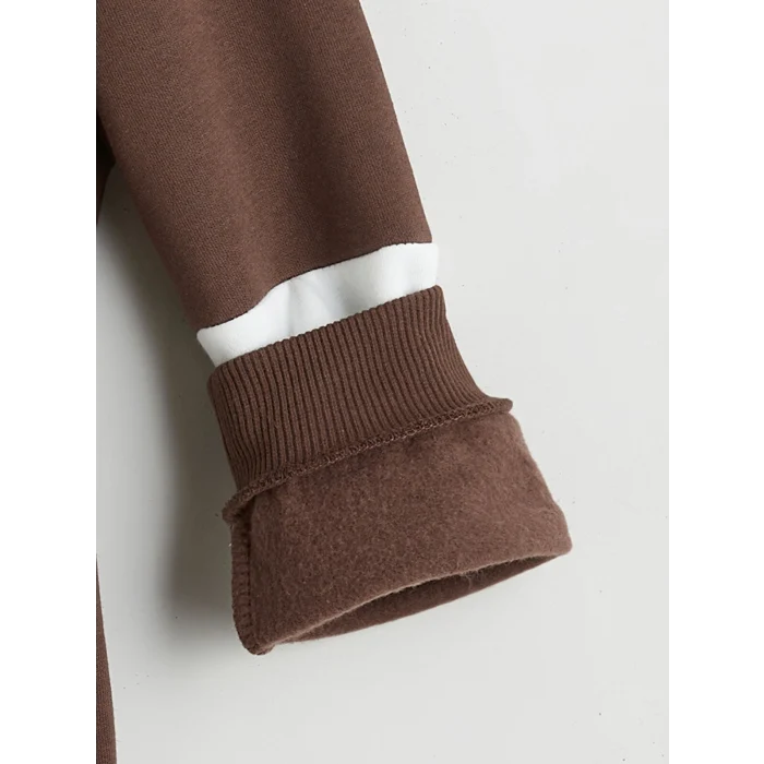 LCW Kids Kahverengi Baskılı Erkek Çocuk Sweatshirt ve Eşofman Altı