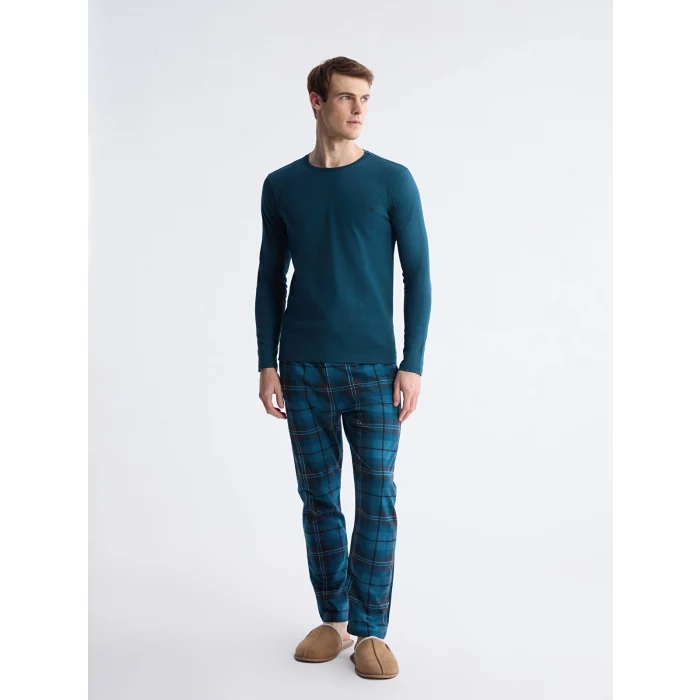 LC WAIKIKI Petrol Standart Kalıp Erkek Pijama Takım