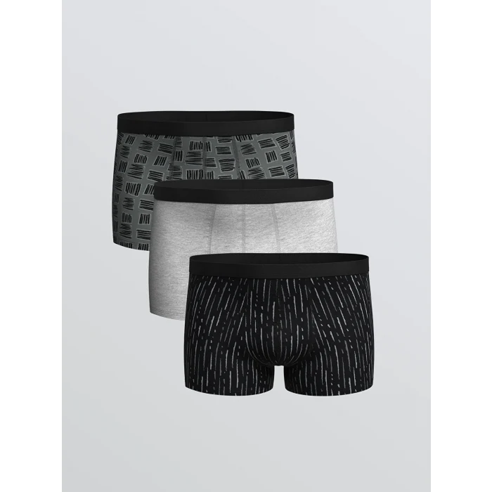 LC WAIKIKI Gri Standart Kalıp Pamuklu Esnek Erkek Boxer 3lü