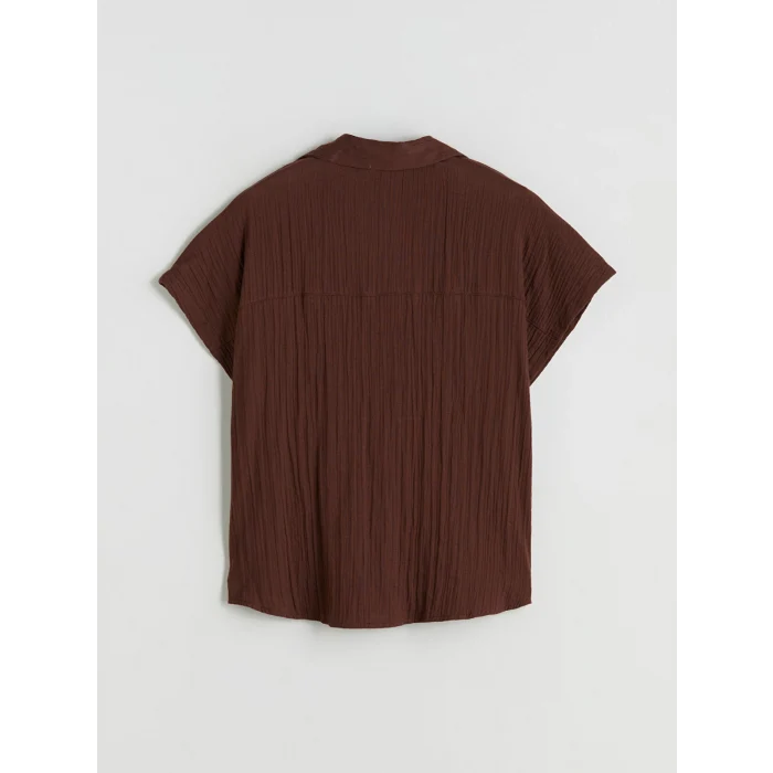 LCWAIKIKI Classic Kahverengi Dokulu Müslin Kadın Gömlek