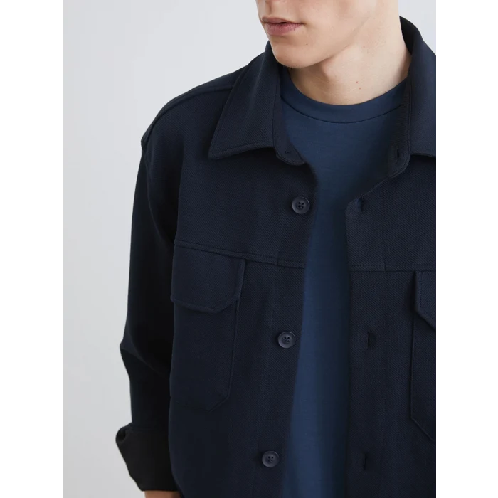 LCW Vision Lacivert Rahat Kalıp Erkek Gömlek Ceket