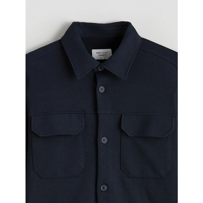 LCW Vision Lacivert Rahat Kalıp Erkek Gömlek Ceket