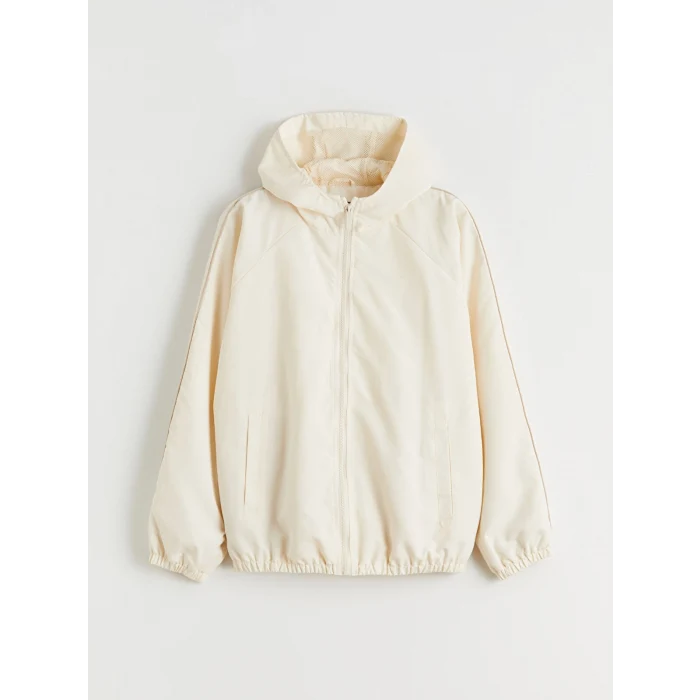 LCW Kids Ekru Kapüşonlu Kız Çocuk Mont