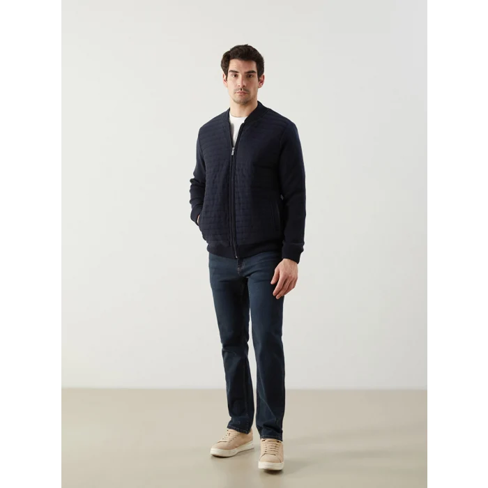 LCWAIKIKI Classic Lacivert Standart Kalıp Kolej Yaka Erkek Triko Hırka